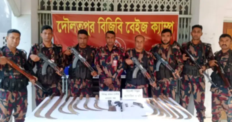 কুষ্টিয়ার দৌলতপুরে বিজিবির অভিযানে দেশি-বিদেশি অস্ত্র উদ্ধার, ড্রোনের এআই প্রযুক্তি ব্যবহৃত