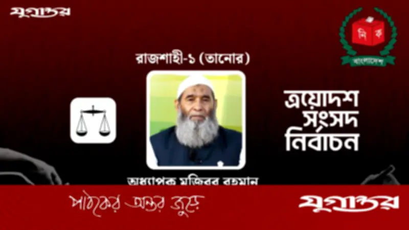 রাজশাহী-১ আসনে জামায়াতের মুজিবুর রহমান বিজয়ী: ৭৭৪ ভোটের ব্যবধান