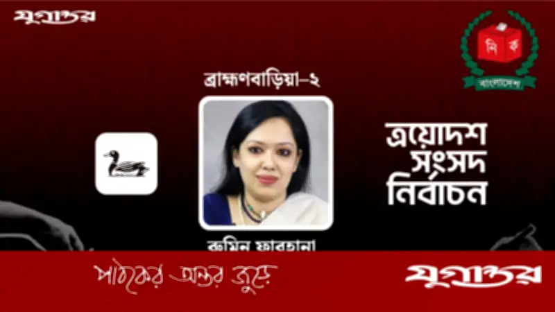 ব্রাহ্মণবাড়িয়া-২ আসনে রুমিন ফারহানার বিশাল ব্যবধানে জয়, ভোটার উপস্থিতি ৪৪.৮%