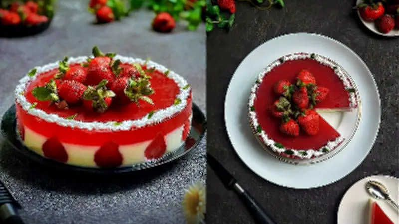 ভ্যালেন্টাইন ডিনারে স্ট্রবেরি-মিল্ক জেলো কেক: রেসিপি ও প্রস্তুত প্রণালী