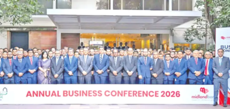 মিডল্যান্ড ব্যাংকের বার্ষিক ব্যবসা সম্মেলন-২০২৬: ঊর্ধ্বতন কর্মকর্তাদের উপস্থিতিতে লক্ষ্যমাত্রা নির্ধারণ