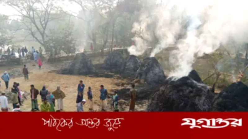 নাটোরে বিএনপি নেতার আট খড়ের পালা পুড়িয়ে দিয়েছে দুর্বৃত্তরা, দুই লাখ টাকা ক্ষতি