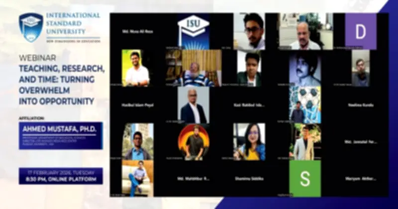 শিক্ষকতা ও গবেষণার ভারসাম্য রক্ষায় আইএসইউর ওয়েবিনার: সময় ব্যবস্থাপনা ও উৎপাদনশীলতা নিয়ে আলোচনা