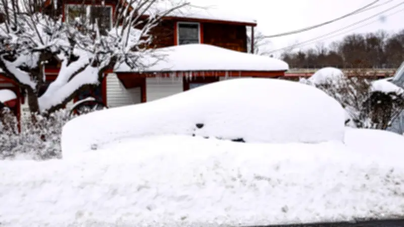 যুক্তরাষ্ট্রের নিউইয়র্কে তুষারঝড়: ভাস্কর্য থেকে সড়ক পর্যন্ত বরফে আবৃত