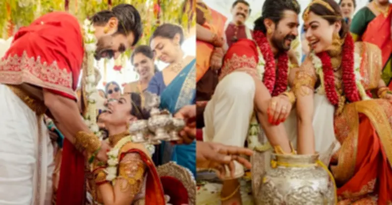 দক্ষিণী তারকা রাশমিকা মান্দানা ও বিজয় দেবরাকোন্ডার সাত বছরের প্রেমের পর বিবাহবন্ধন উদযাপন