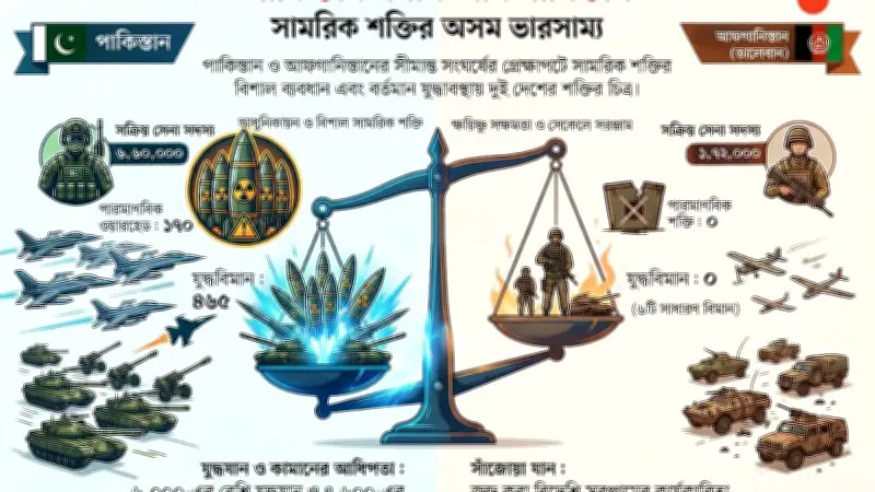 পাকিস্তান-আফগানিস্তান সীমান্ত সংঘর্ষ: সামরিক শক্তির বিশাল ব্যবধান ও যুদ্ধের সম্ভাবনা
