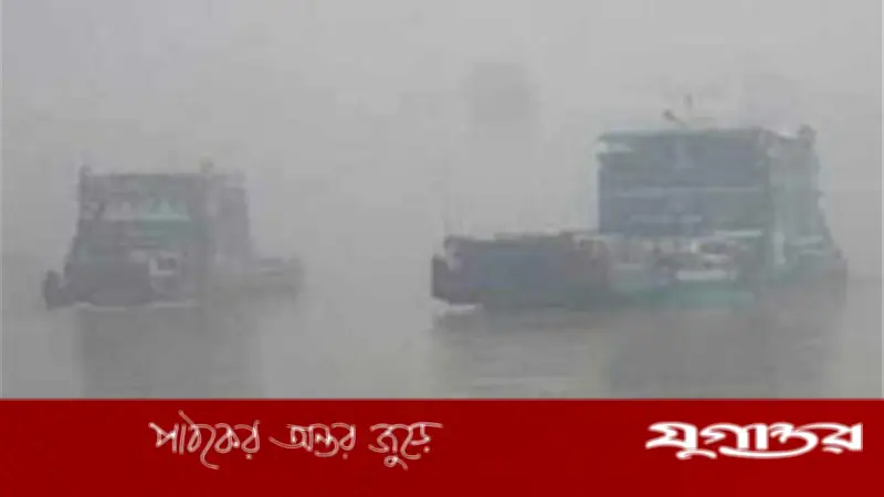 ঘন কুয়াশায় পাটুরিয়া-দৌলতদিয়া ফেরি চলাচল বন্ধ, যাত্রী ও যানবাহন আটকা