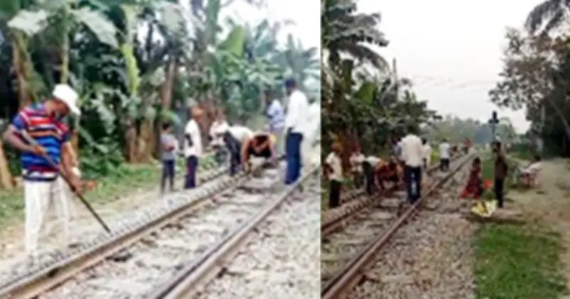 ময়মনসিংহে তাপে রেললাইন বেঁকে যাওয়ায় ঢাকা-ময়মনসিংহ রুটে ট্রেন চলাচল বন্ধ