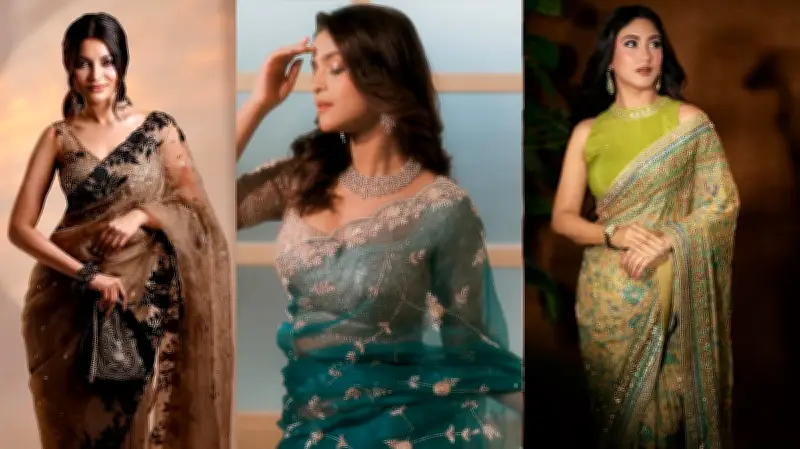 জয়ার ফ্লোরাল শাড়ি ও বিশেষ ডিজাইনের ব্লাউজে অনন্য স্টাইলিশ উপস্থিতি