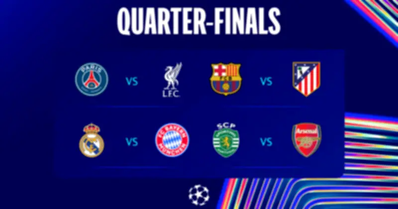 ২০২৫/২৬ উয়েফা চ্যাম্পিয়ন্স লিগের কোয়ার্টার-ফাইনাল ড্র: রিয়াল মাদ্রিদ বনাম বায়ার্ন, পিএসজি বনাম লিভারপুল