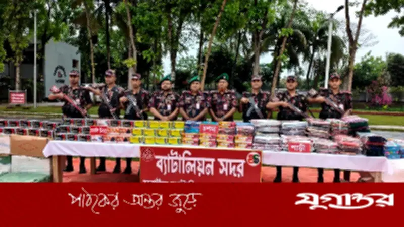 বিজয়নগরে ৯ কোটি টাকার ভারতীয় অবৈধ মালামাল জব্দ: মোবাইল ডিসপ্লে, শাড়ি ও সানগ্লাস উদ্ধার