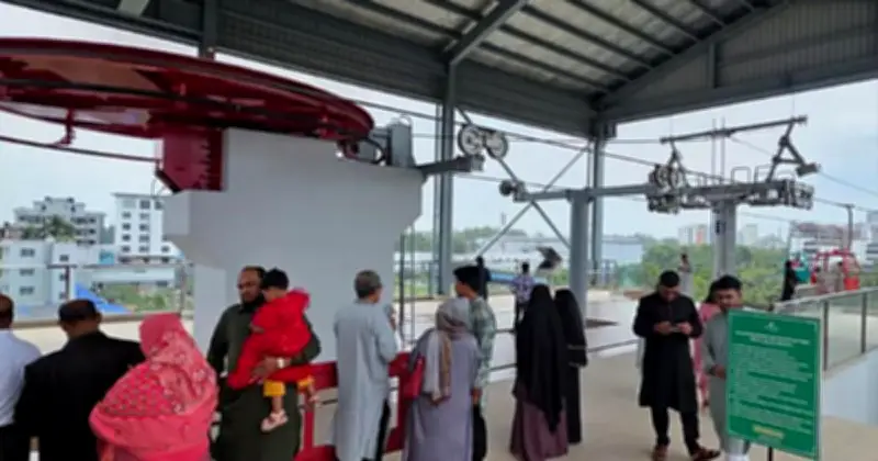 বগুড়ার মম ইন ইকো পার্কে দেশের প্রথম কেবল কার রাইড চালু, ঈদে ভিড়