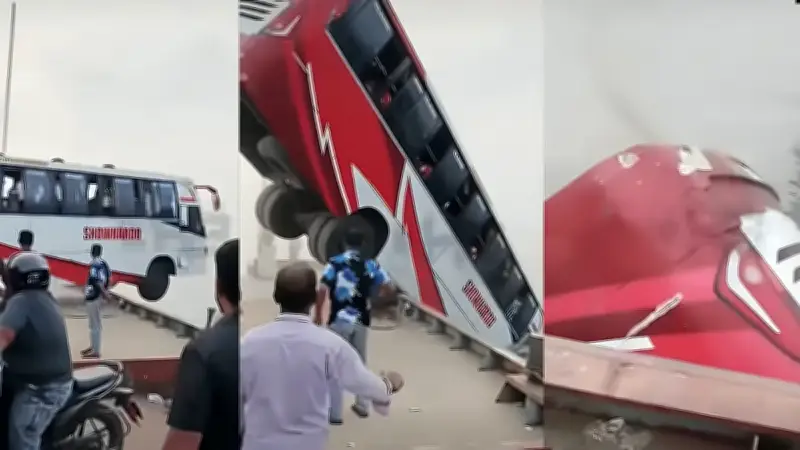 দৌলতদিয়া ফেরিঘাটে বাস নদীতে পড়ে যাওয়ার ভিডিও ভাইরাল, দুর্ঘটনায় নিহত দুই
