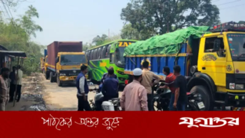 দৌলতদিয়া ঘাটে যানবাহনের দীর্ঘ সারি, ভোগান্তিতে যাত্রী ও চালকরা