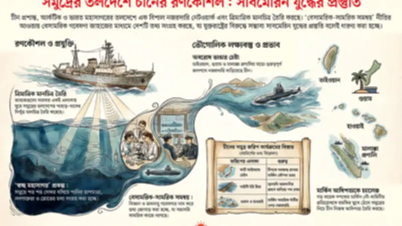 চীন সমুদ্রের গভীরে নীরব অভিযান: সাবমেরিন যুদ্ধে এগিয়ে থাকার কৌশল