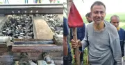 দিনাজপুরে ভাঙা রেললাইন দেখে কলাগাছের লাল অংশ দিয়ে ট্রেন থামালেন ৬২ বছরের এনামুল
