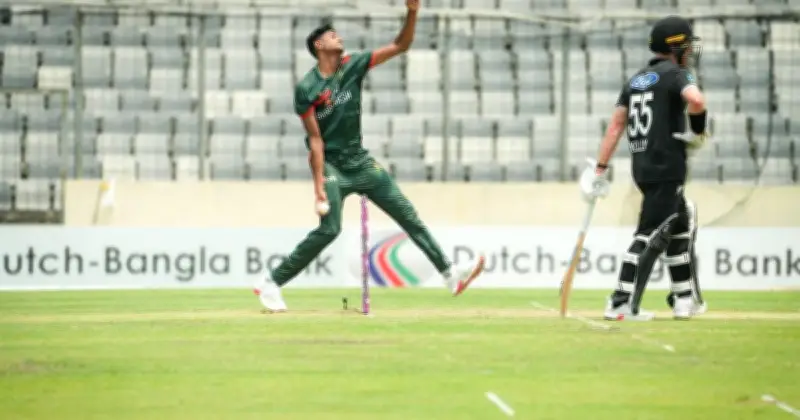 কিউইদের ব্যাটিং বিপর্যয়: নাহিদ রানার ৫ উইকেটে বাংলাদেশের জয়