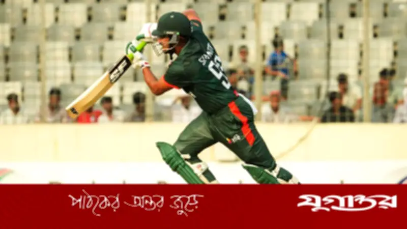 শান্তর সেঞ্চুরিতে বাংলাদেশের সংগ্রহ দুইশ ছাড়াল, লিটনের ফিফটিও