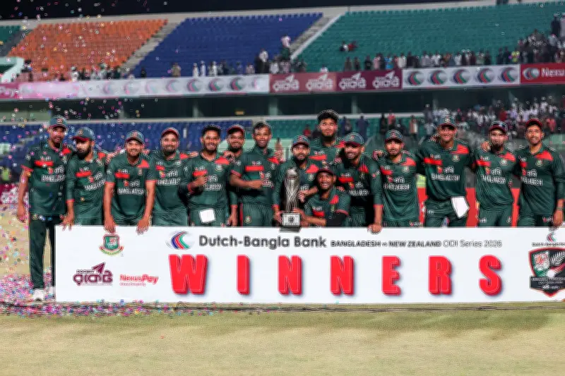 মিরাজের নেতৃত্বে বাংলাদেশের সিরিজ জয়ের উল্লাস