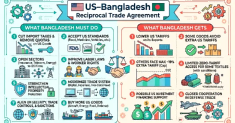 বাংলাদেশ-মার্কিন বাণিজ্য চুক্তি নিয়ে উদ্বেগ, অর্থনৈতিক সার্বভৌমত্ব হ্রাসের আশঙ্কা