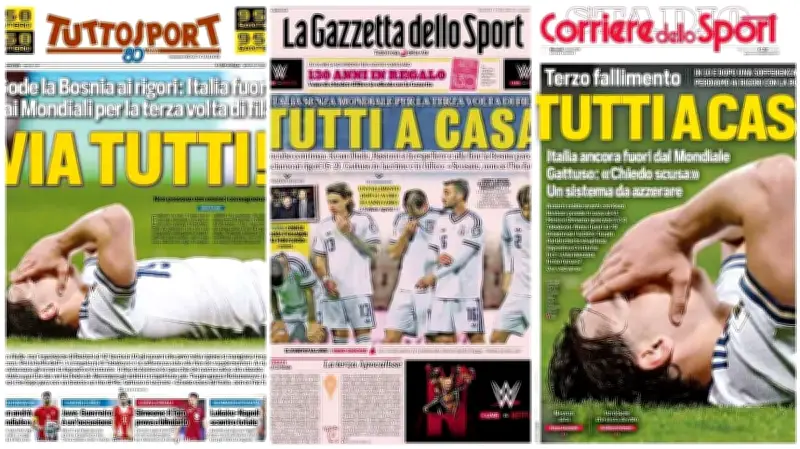 বিশ্বকাপ থেকে বাদ পড়ায় ইতালিতে মাতম, গণমাধ্যমে হাহাকার ও ক্ষোভের ঢেউ
