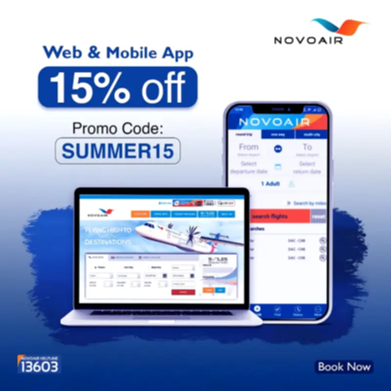 নভোএয়ারের বড় ঘোষণা: সব রুটে ১৫% ছাড় ও কক্সবাজার ভ্রমণের বিশেষ প্যাকেজ
