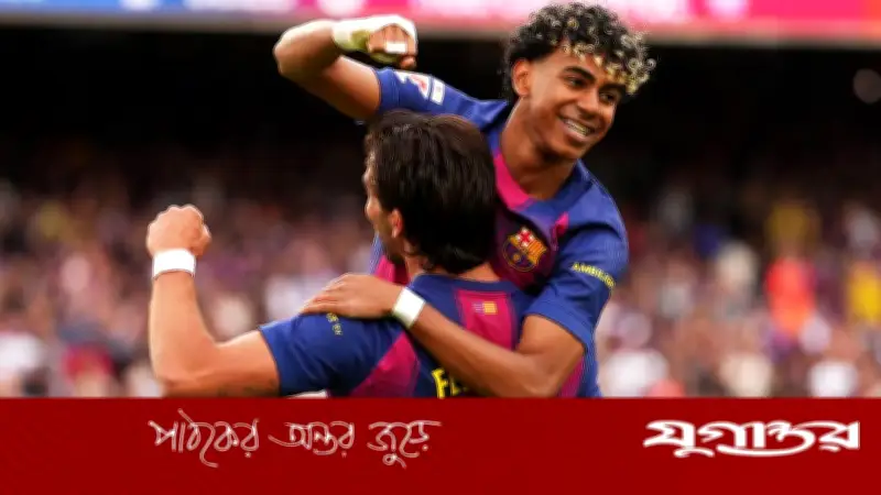বার্সেলোনার দাপুটে জয়ে লা লিগা শিরোপার দিকে আরও একধাপ এগিয়ে