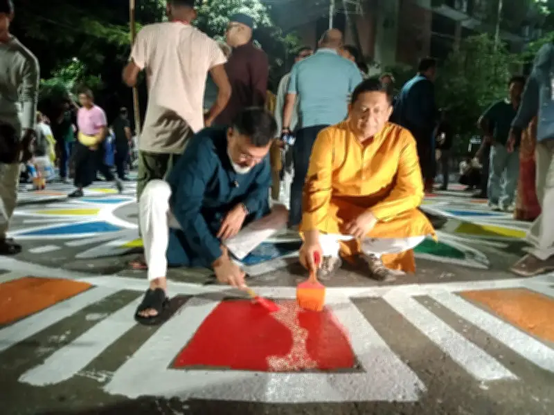 গুলশানে চৈত্রসংক্রান্তিতে আলপনা উৎসব, পয়লা বৈশাখের প্রস্তুতিতে মাতোয়ারা রাজধানীবাসী