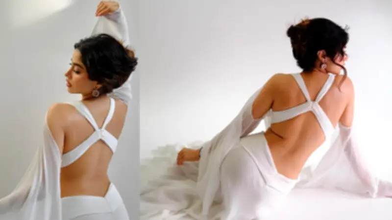 জাহ্নবী কাপুরের নতুন ব্যাকলেস লুক: সাদা স্নিগ্ধতা ও বোল্ড আবেদনের মিশ্রণ