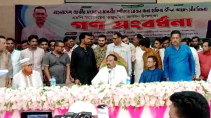 স্পিকার হাফিজ উদ্দিন আহমদের ভোলা সফরে গণসংবর্ধনা, উন্নয়নের প্রতিশ্রুতি