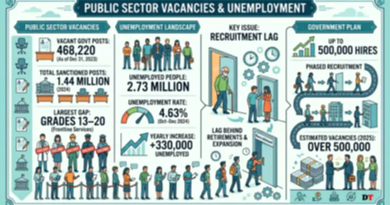 সরকারি চাকরিতে ৪ লাখ ৬৮ হাজার পদ শূন্য, বেকারত্ব বাড়ছে