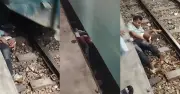 ভৈরব স্টেশনে রেললাইনের ওপর শুয়ে প্রাণ বাঁচালেন বাবা-ছেলে