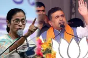 পশ্চিমবঙ্গে ভোটের দিন উত্তেজনা, মমতা-শুভেন্দু মুখোমুখি