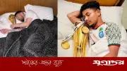 ট্রফি বুকে জড়িয়ে মেসির মতো পোজে মোরশেদ আলী, বাংলাদেশের অনূর্ধ্ব-২০ দলের ঐতিহাসিক জয়