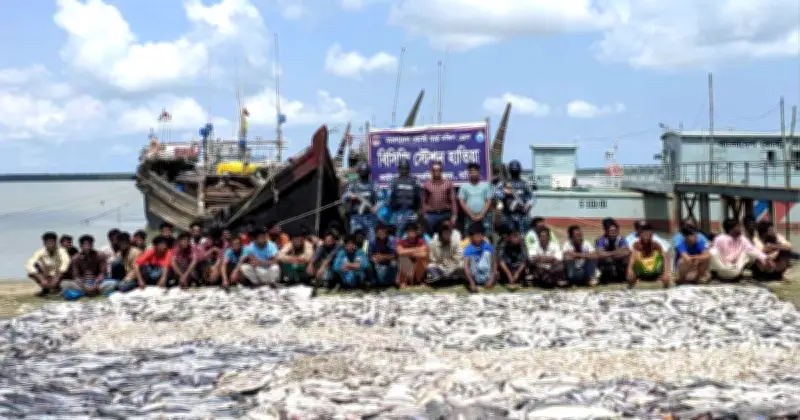 মেঘনায় নিষেধাজ্ঞা অমান্য: ৪৫ জেলে আটক, কোটি টাকার মাছ জব্দ