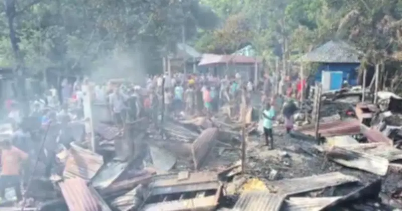 চাঁদপুরে ভয়াবহ আগুনে পুড়ল ২০ ঘর, ক্ষতি ১ কোটি টাকা