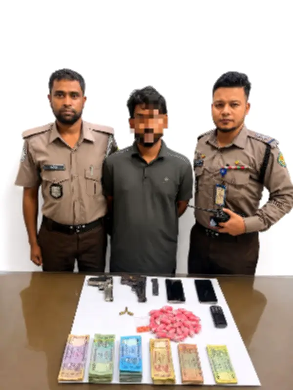 পিস্তল ও ইয়াবাসহ শীর্ষ মাদক কারবারি গ্রেপ্তার
