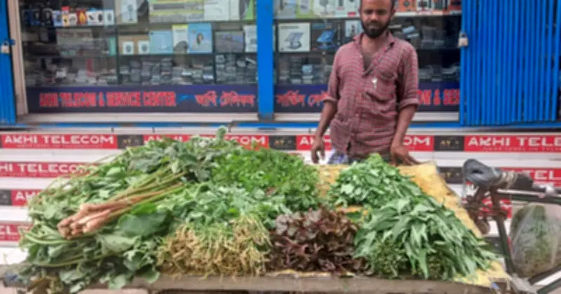 ভ্যানে শাক বিক্রি করে সংসার চালান হেলাল, এক যুগের লড়াই