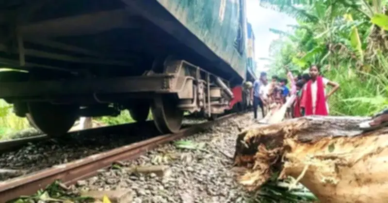 নীলফামারীতে গাছের ডালে ধাক্কা লেগে খুলনা মেইল লাইনচ্যুত, ৫ ঘণ্টা চলাচল বন্ধ