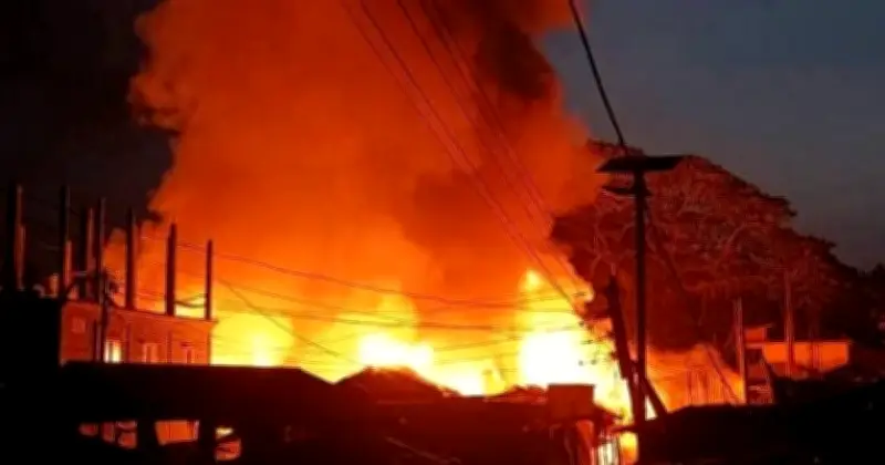 বান্দরবানের বাঘমারা বাজারে ভয়াবহ অগ্নিকাণ্ড, ৫০ দোকান-বাড়ি পুড়ে ছাই