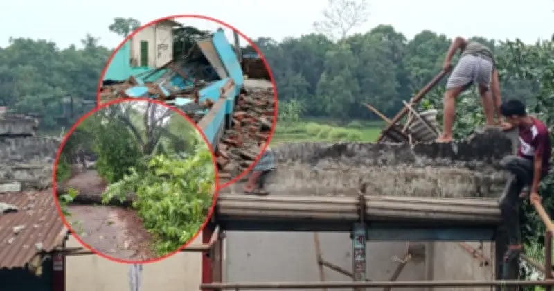 গাজীপুরে ভয়াবহ ঝড়ে মাদ্রাসা-দোকানের চাল উড়ে ক্ষতিগ্রস্ত