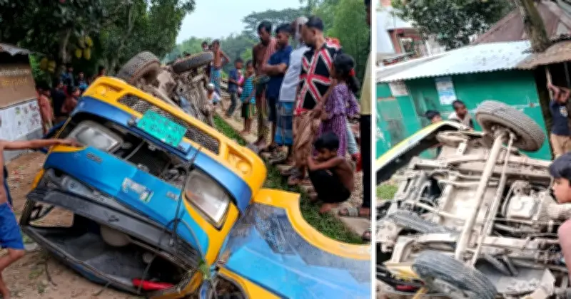 সিলেটগামী ট্রেনের ধাক্কায় গরুবোঝাই পিকআপ উল্টে, একটি গরু নিহত