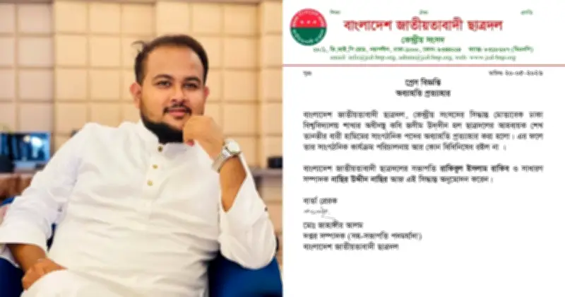 ছাত্রদলের জসীম উদ্দীন হলের আহ্বায়ক হামিমের পদ ফিরে পেলেন