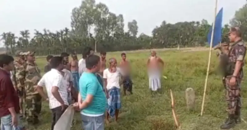 সীমান্ত আইন লঙ্ঘন করে খুঁটি বসাতে গিয়ে বিজিবির বাধায় বিএসএফের অপসারণ