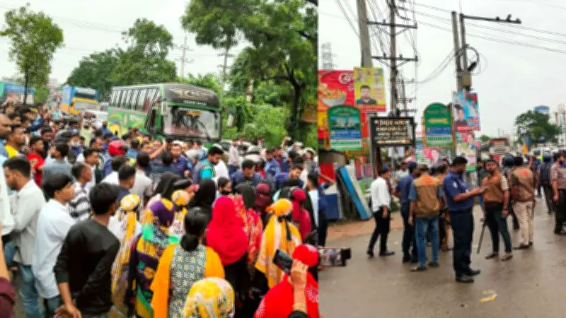 বেতনের দাবিতে মহাসড়ক অবরোধ, পুলিশের লাঠিচার্জ