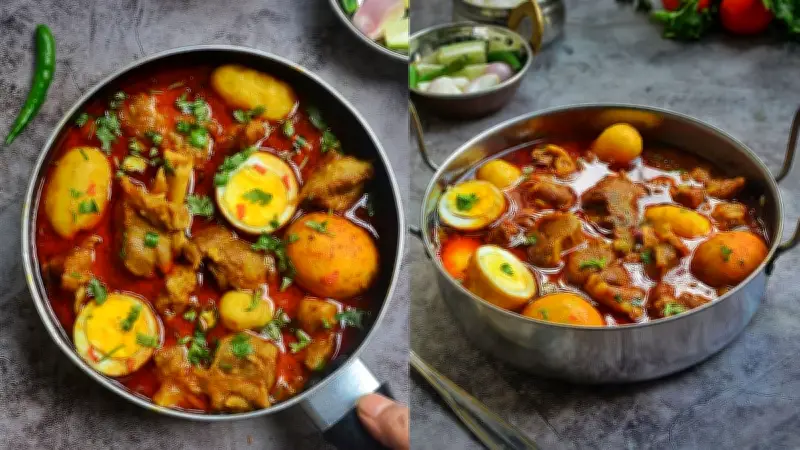 খাসির মাংসের ঝাল রেসিপি: ডিম ও আলু সহকারে