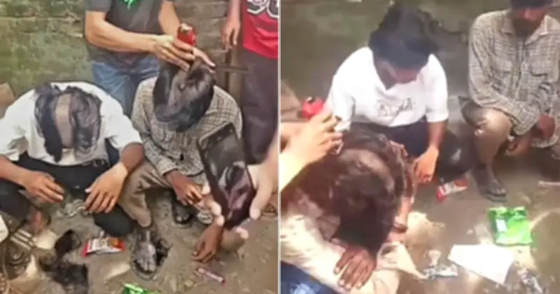 ব্রাহ্মণবাড়িয়ায় তরুণীদের উত্ত্যক্ত করায় তিন যুবকের চুল কাটল স্থানীয়রা
