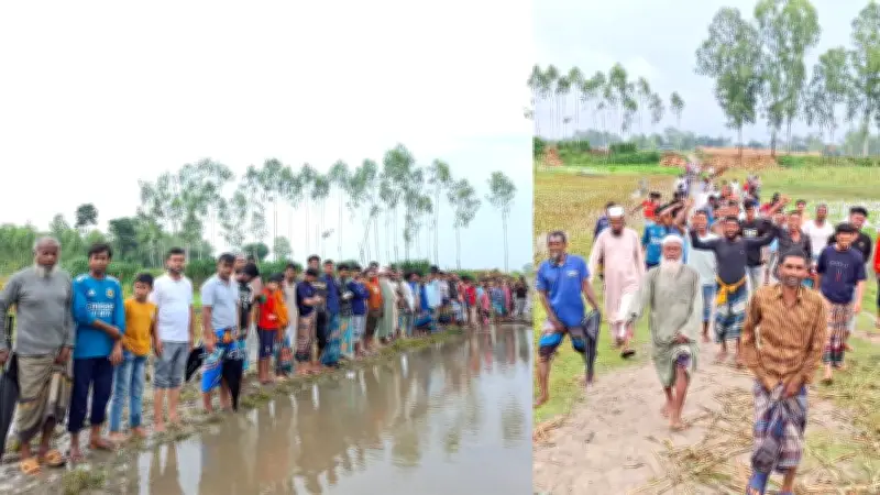 সেতুর অভাবে চরম দুর্ভোগে ৩০ হাজার মানুষ, মানববন্ধনে ক্ষোভ