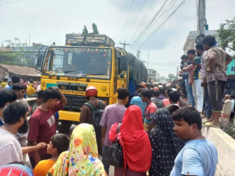 নাটোরে ট্রাকচাপায় তরুণ নিহত, মা ঘটনাস্থলে অচেতন