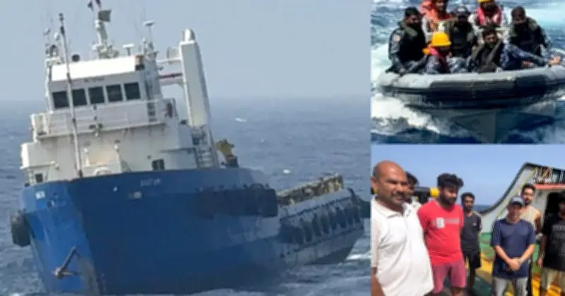 আরব সাগরে যান্ত্রিক ত্রুটিতে বিপদগ্রস্ত জাহাজ থেকে সাত নাবিক উদ্ধার